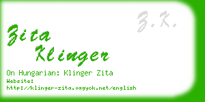 zita klinger business card